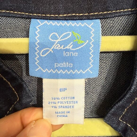 Lark Lane Denim Studded Jacket Sz 8P - Picture 6 of 12